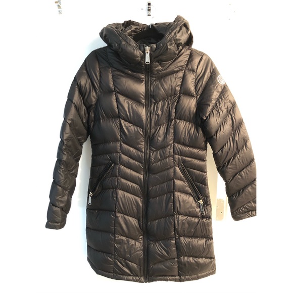 Calvin Klein Chevron Packable Mid-Length Down Coat - Picture 1 of 4